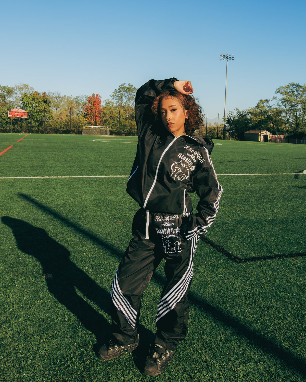 TRI LOGO NYLON SWEATS (PANDA)