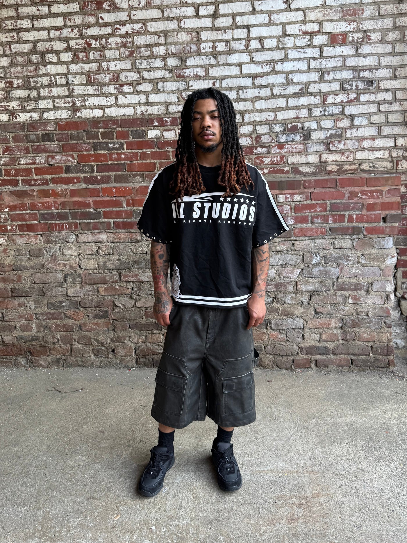 WASHED LEATHER SHORTS