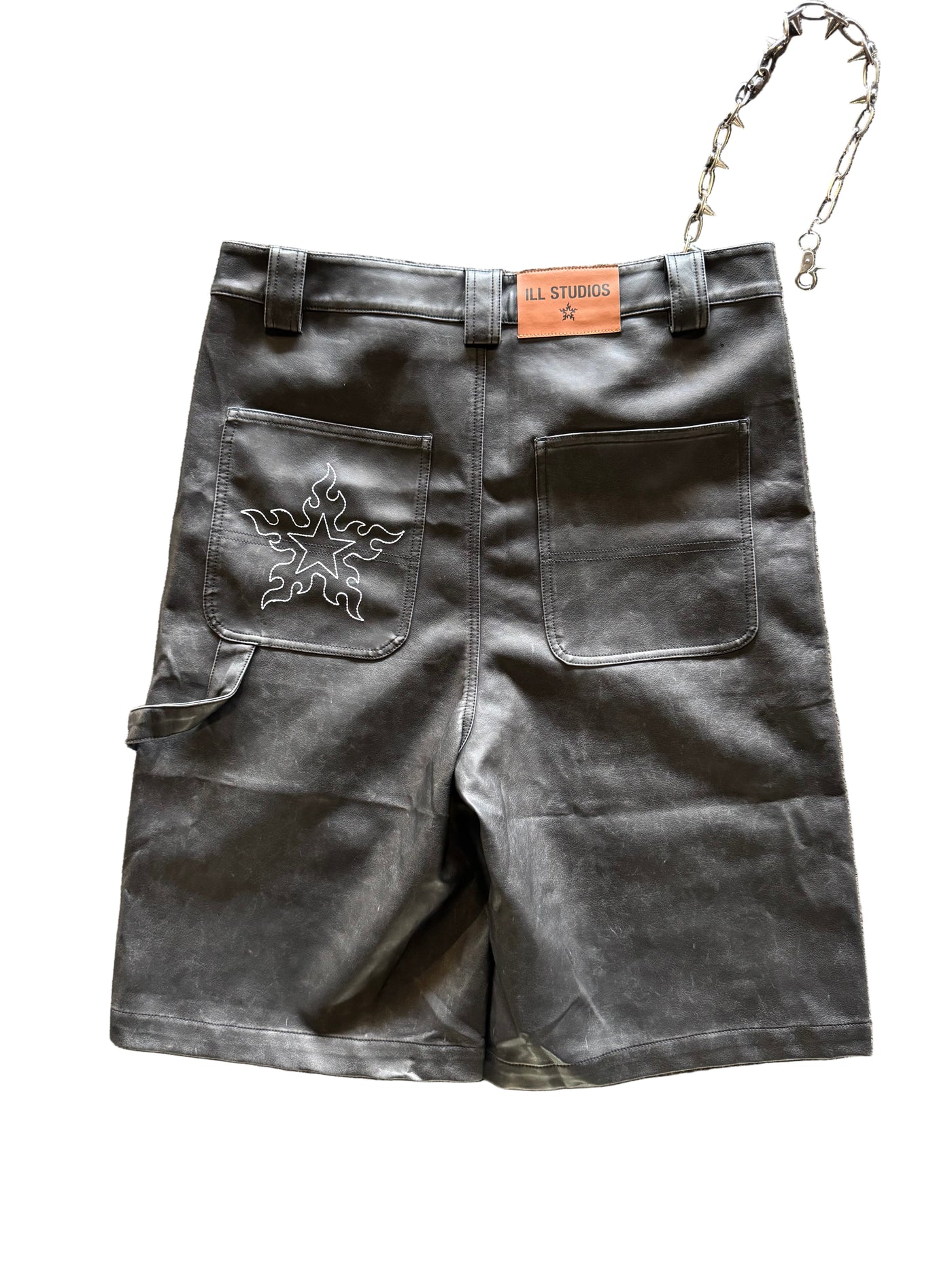 WASHED LEATHER SHORTS
