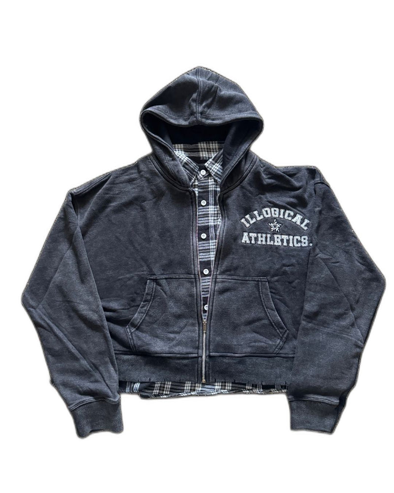 ATHLETICS PLAID HOODIE
